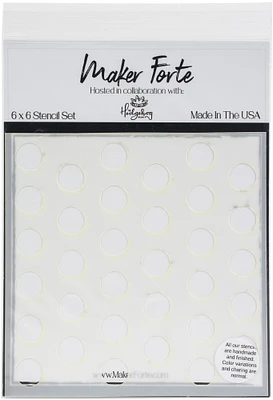 Maker Forte Stencils By Hedgehog Hollow 6"X6"-Tessa Dots