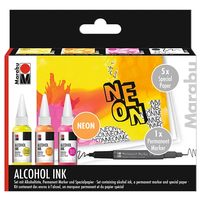 Marabu Alcohol Ink Set, 20ml, Neon Set