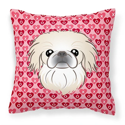 "Caroline's Treasures BB5291PW1818 Pekingese Hearts Fabric Decorative Pillow, 18Hx18W"", Multicolor"