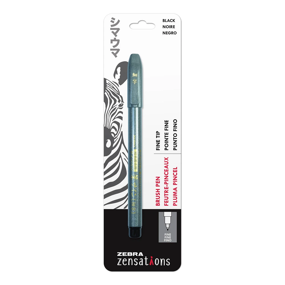 Zebra Zensations Brush Pen, Fine, Black