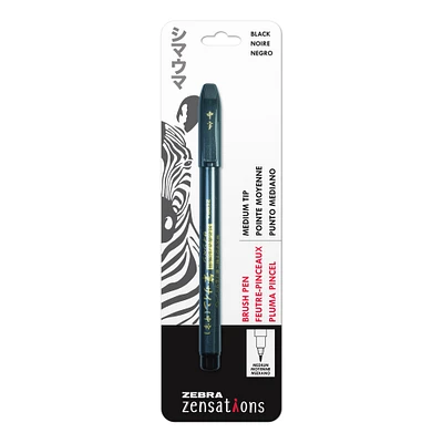 Zebra Zensations Brush Pen, Medium, Black