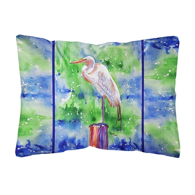 "Caroline's Treasures 8358PW1216 Egret Canvas Fabric Decorative Pillow, Large, Multicolor"