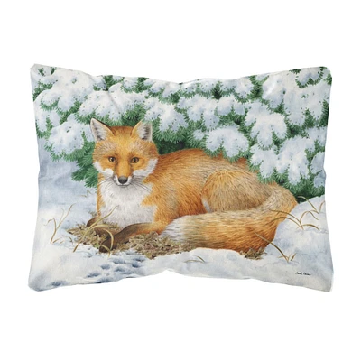 "Caroline's Treasures ASA2184PW1216 Winter Fox Fabric Decorative Pillow, Large, Multicolor"