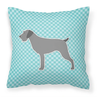 "Caroline's Treasures BB3711PW1414 German Wirehaired Pointer Checkerboard Blue Pillow, 14"" x 14"", Multicolor"
