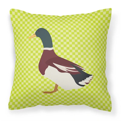 "Caroline's Treasures BB7682PW1414 Rouen Duck Green Outdoor Canvas Fabric Decorative Pillow, 14"" x 3"" x 14"""