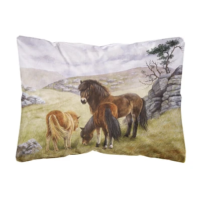 "Caroline's Treasures Horses in The Meadow Fabric Decorative Pillow, 12"" x 16"", Multicolor"