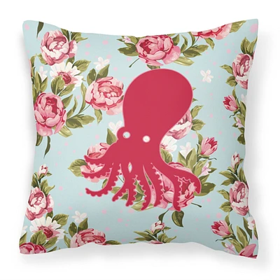 "Caroline's Treasures BB1098-RS-BU-PW1818 Octopus Shabby Chic Blue Roses Pillow, 18"" x 18"", Multicolor"