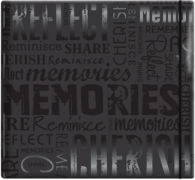 Mbi Gloss Post Bound Album 12"X12"-Memories - Black