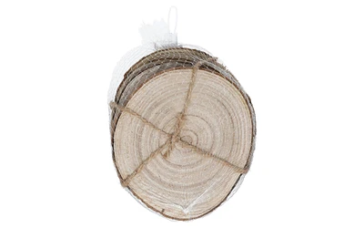 Sierra Pacific Crafts Wood Disk 7" Dark Wood, Round tree limb slices, 4 pieces, approximately 3/4" thick and 7" in diameter, perfect for Christmas ornaments and crafts