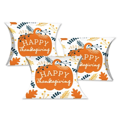 Big Dot of Happiness Happy Thanksgiving - Favor Gift Boxes - Fall Harvest Party Petite Pillow Boxes - Set of 20