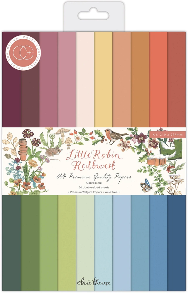 Craft Consortium Double-Sided Paper Pad A4 20/Pkg-Little Robin Redbreast