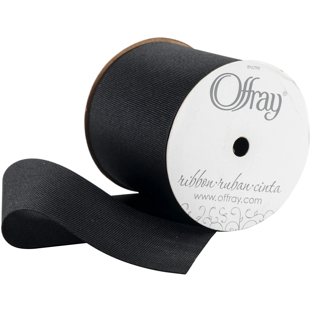 Offray Grosgrain Ribbon 3"X9'-Black