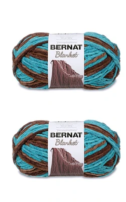Bernat Blanket Mallard Wood Yarn - 2 Pack of 300g/10.5oz - Polyester - 6 Super Bulky - 220 Yards - Knitting/Crochet