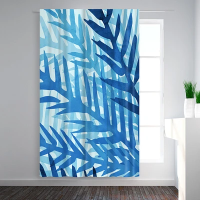 Blue Jungle by Modern Tropical Blackout Rod Pocket Single Curtain Shade Panel 50x84