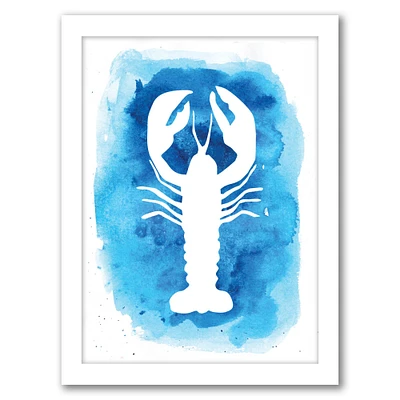 Watercolor Blue Background Lobste by Jetty Home Frame  - Americanflat