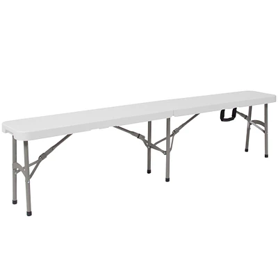 Emma and Oliver 11''W x 72"L Bi-Fold Folding Bench with Carrying Handle