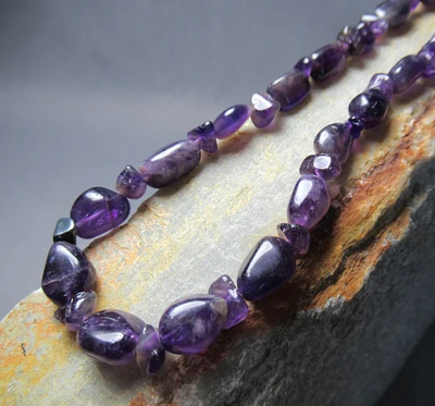 Amethyst Princess Necklace, Sterling Silver 18 inches