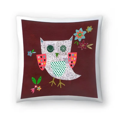 Owl With Pink Wings Throw Pillow Americanflat Decorative Pillow