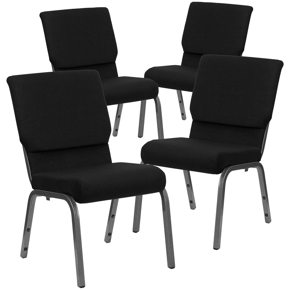 Emma and Oliver 4 Pack 18.5''W Stacking Church Chair