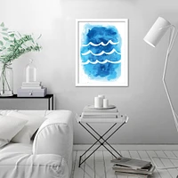 Watercolor Blue Waves by Jetty Home Frame  - Americanflat