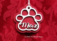 Dog Name Christmas Ornaments Gift Layered Wood JGWoodSigns Ornament Max-B6