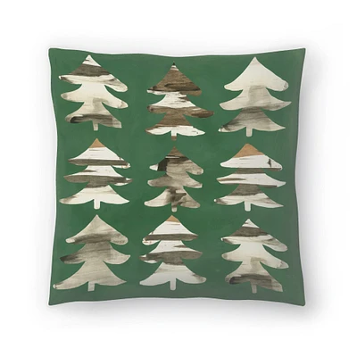 New Year Trees Pattern Throw Pillow Americanflat Decorative Pillow