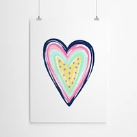 Heart Navy Pink by Lisa Nohren  Poster Art Print - Americanflat