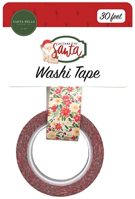Carta Bella Letters To Santa Washi Tape 30'-Holly Jolly Floral