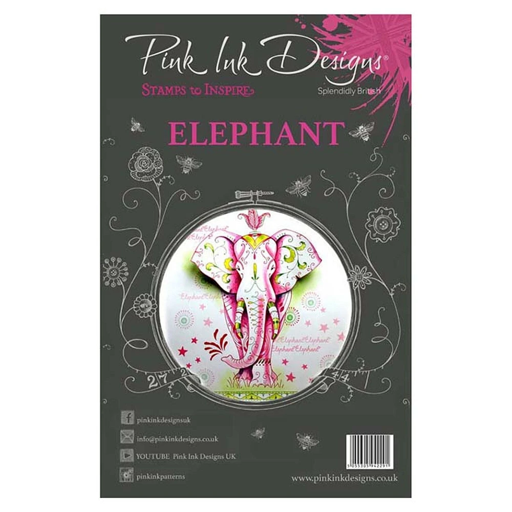 Pink Ink Designs  A5 Clear Stamp Set Elephant