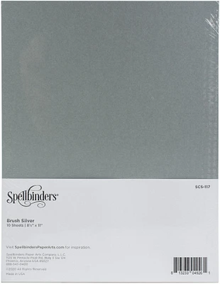 Spellbinders Color Essentials Cardstock 8.5"X11" 10/Pkg-Brushed Silver