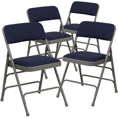 Emma and Oliver 4 Pack Home & Office Portable Party Events Padded Metal Folding Chair
