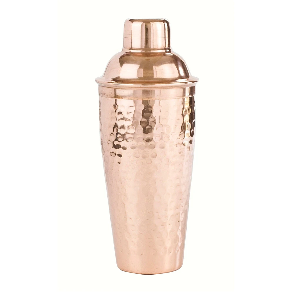 GC Home & Garden 10" Golden Hammered Stainless Steel Cocktail Shaker Bottle with Copper Plating 28oz