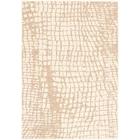 Chaudhary Living 7.75' x 10' Champagne and Taupe Animal Printed Rectangular Area Throw Rug