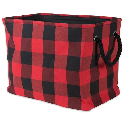 Contemporary Home Living 16" Red and Black Checkered Rectangular Medium Bin