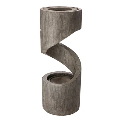 Glitzhome 31.25" Gray and White Curving Shaped Outdoor Garden Fountain with LED Light