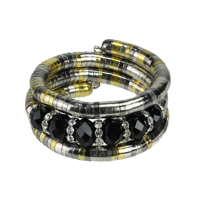 December Diamonds Silver/Goldtone Black Fashion Jewelry Stretch Adjustable Snake Ring