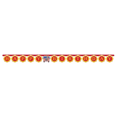 Party Central Club Pack of 12 Yellow and Red Happy Birthday Printed Joint Banner 10.5"