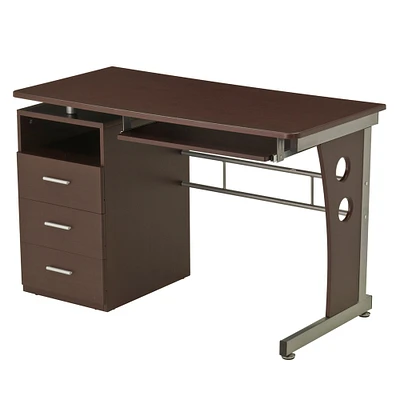 Techni Office Solutions 47.5" Chocolate Brown Computer Desk with Ample Storage