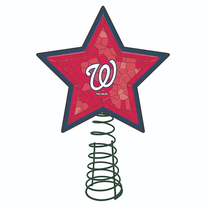 The Memory Company 10" Lighted Red and Blue Star MLB Washington Nationals Christmas Tree Topper