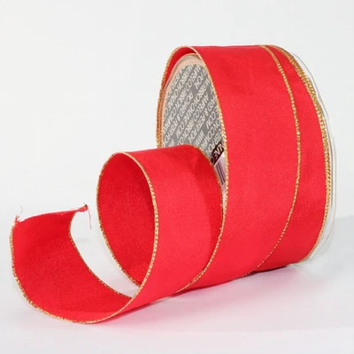 The Ribbon People Red and Gold Solid Wired Craft Ribbon 1.5" x 27 Yards