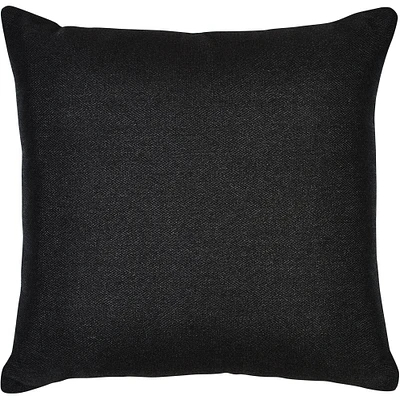 Signature Home Collection 22" Black Solid Square Outdoor Patio Throw Pillow