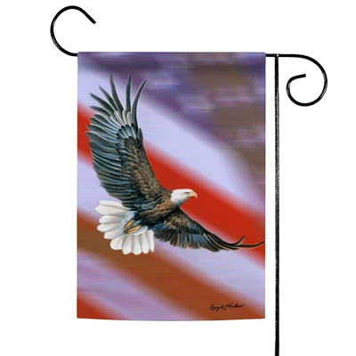 Toland Home Garden White and Brown Patriotic Eagle Outdoor Rectangular Mini Garden Flag 18" x 12.5"