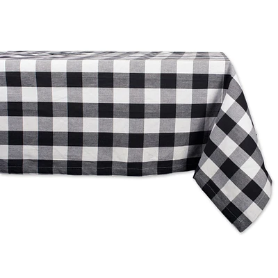 CC Home Furnishings Black and White Buffalo Check Designed Tablecloth 52"