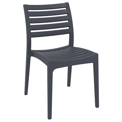 Luxury Commercial Living 33" Gray Stackable Outdoor Patio Dining Chair