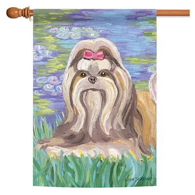 Toland Home Garden Bonet Shih Tzu Outdoor House Flag 40" x 28"