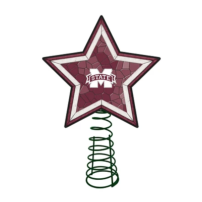 The Memory Company 10" Lighted Red and White Star NCAA Mississippi State Bulldogs Christmas Tree Topper