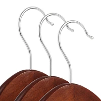 Casafield - 10 Wooden Suit Hangers - Premium Lotus Wood with Notches & Chrome Swivel Hook for Dress Clothes, Coats, Jackets, Pants, Shirts, Skirts