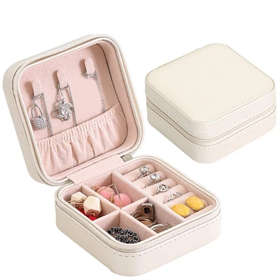 Generic Portable Jewelry Organizer CollectionNecklace Ring Earrings Storage Box Case