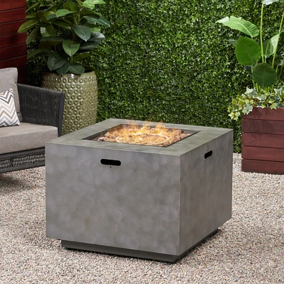 GDF Studio Hemmingway Outdoor Square Fire Pit with Tank Holder
