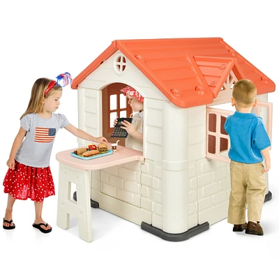 Kid's Playhouse Pretend Toy House For Boys and Girls 7 Pieces Toy Set